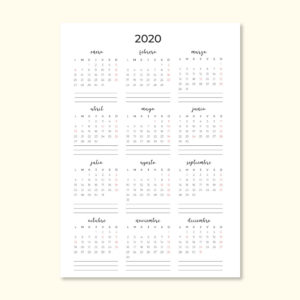 Miniatura calendario 2020